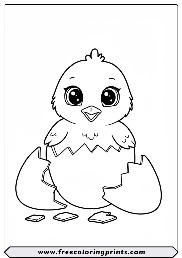 Chick Coming Out of an Egg - coloring pages