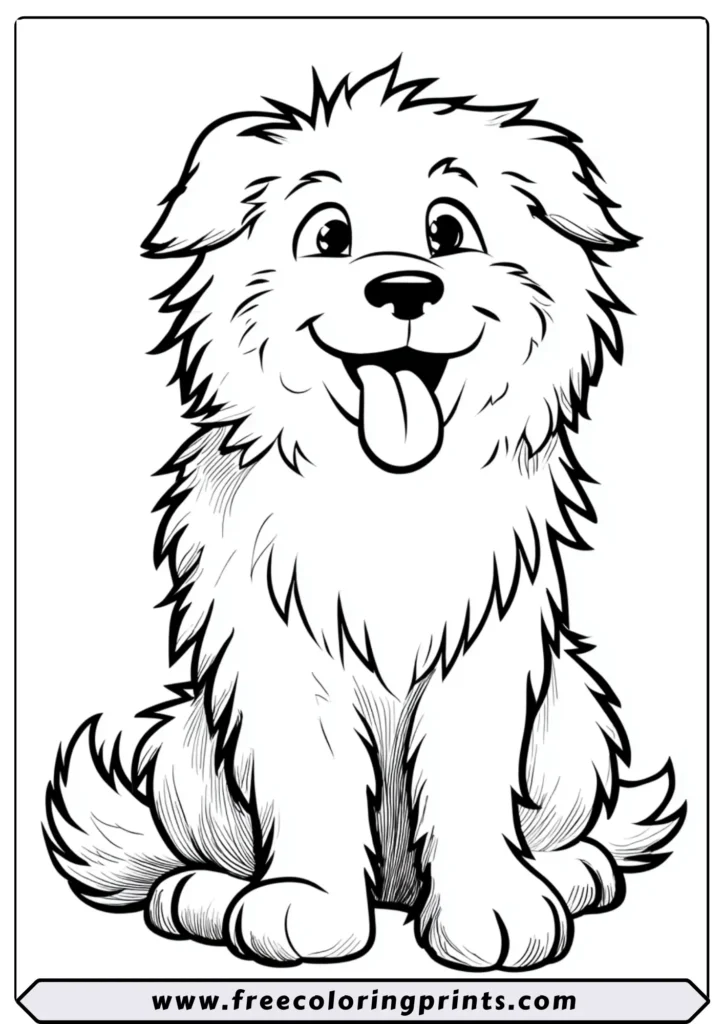 Friendly Sheepdog Smiling Wide - Coloring pages