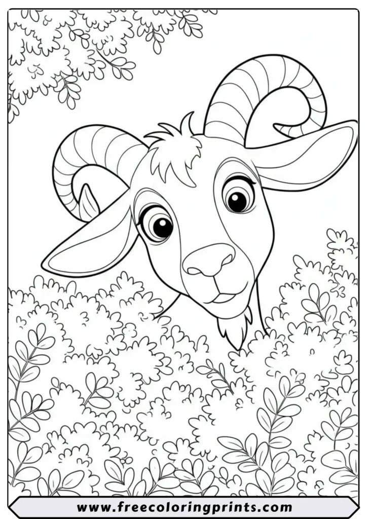 Goat Playing Peekaboo - coloring pages