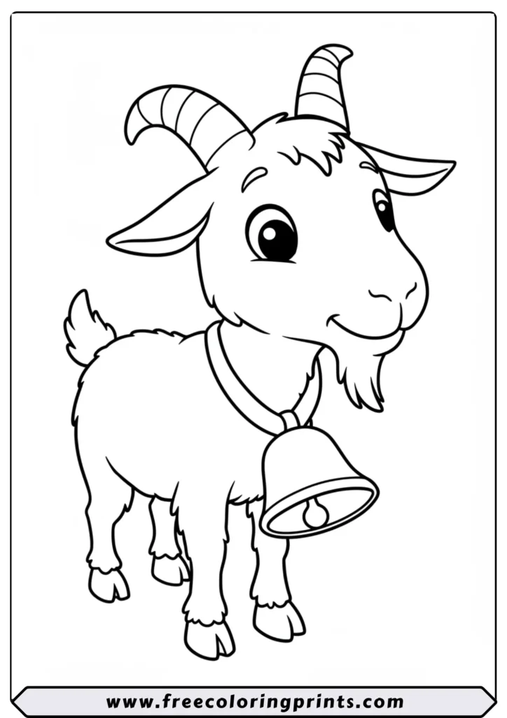 Goat with a Bell Collar - coloring pages