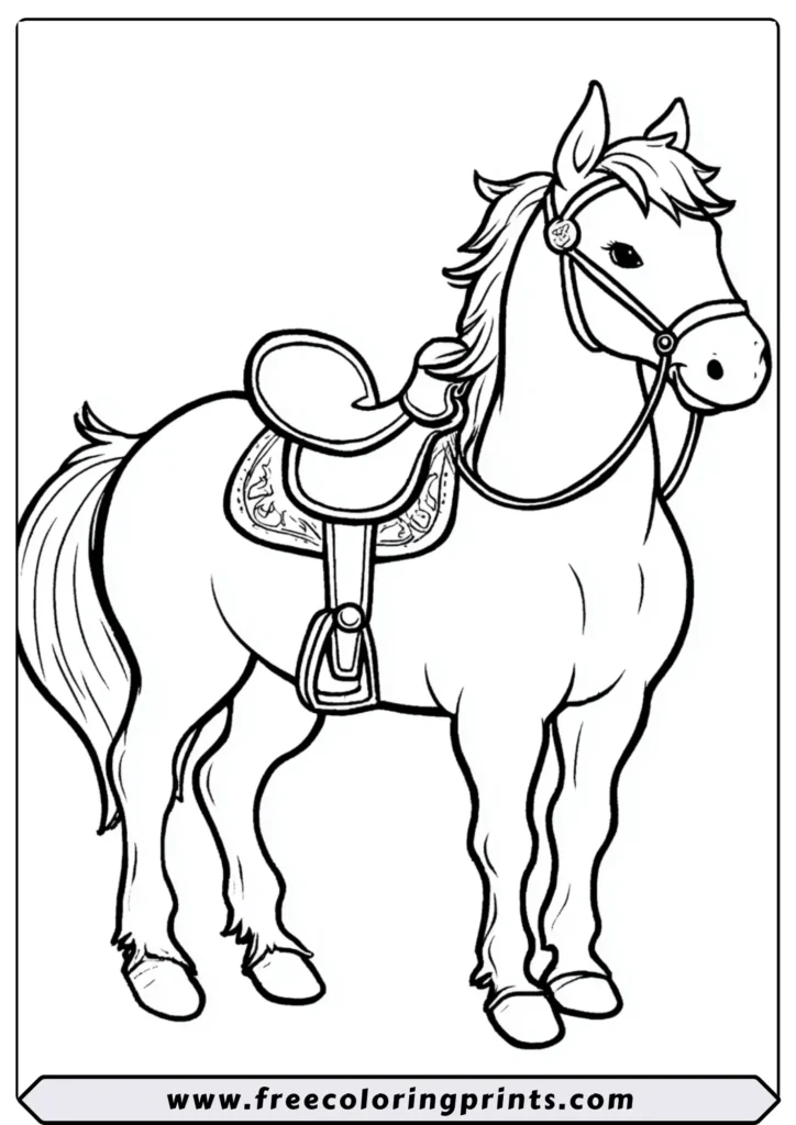 Horse with a Saddle - coloring pages
