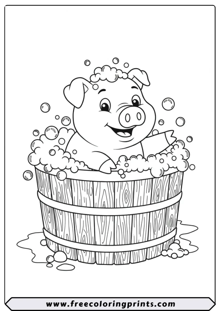 Pig Taking a Bubble Bath
