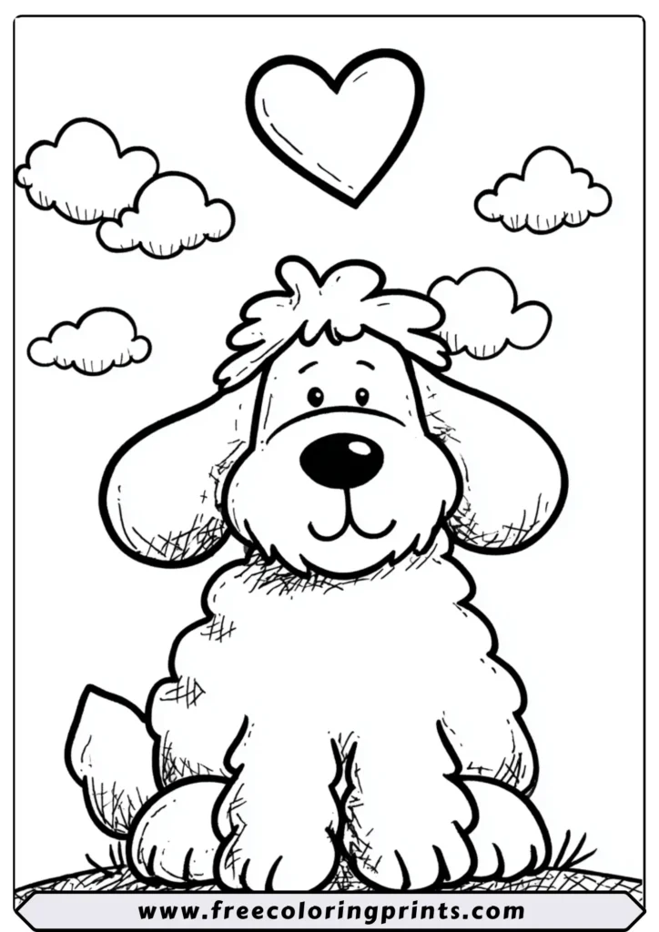 Sheepdog with a Big Heart - coloring pages