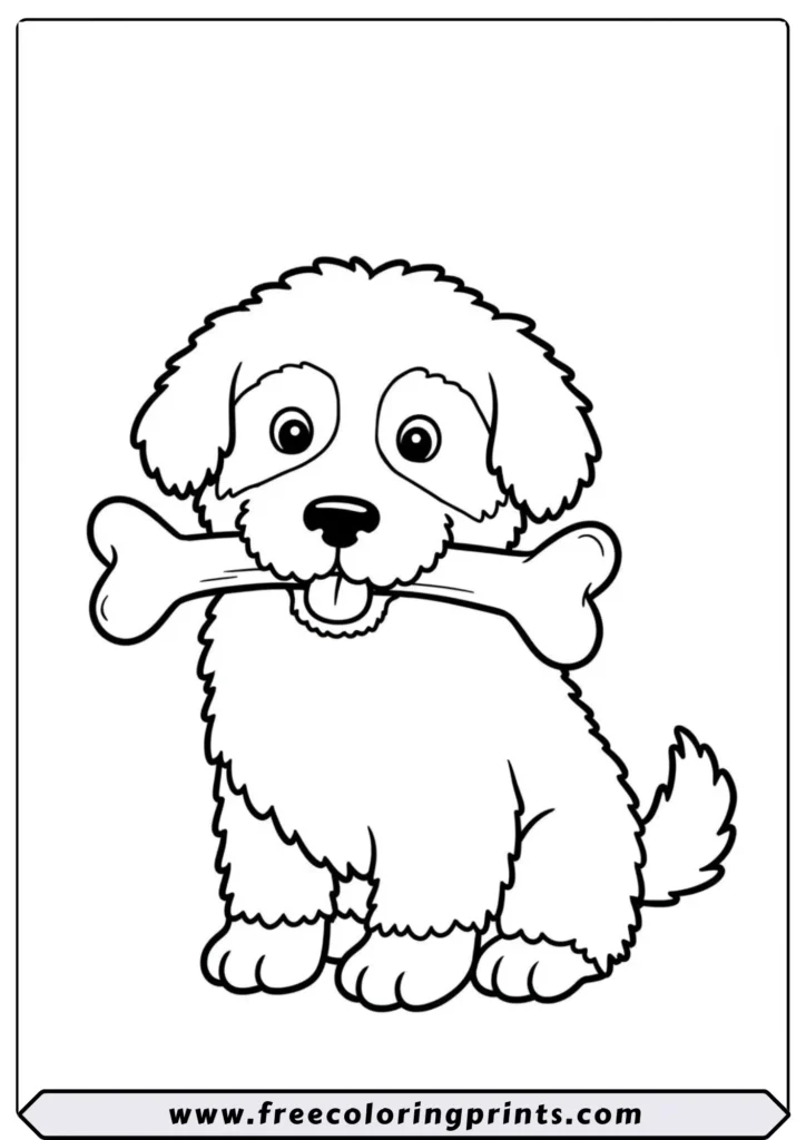 Sheepdog with a Bone - coloring pages