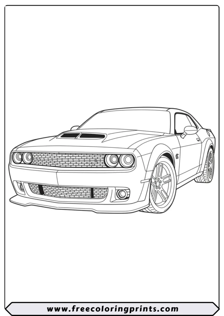 The Powerful Modern Muscle Car - coloring pages