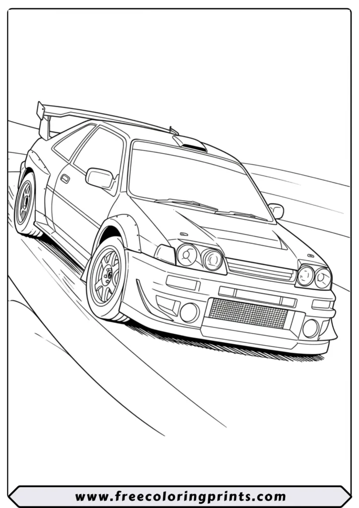 The Rally-Inspired Sports Car - coloring pages