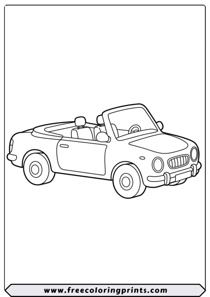 The Simple Convertible Car - coloring pages
