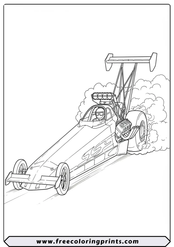 The Top-Fuel Dragster Launch - coloring pages