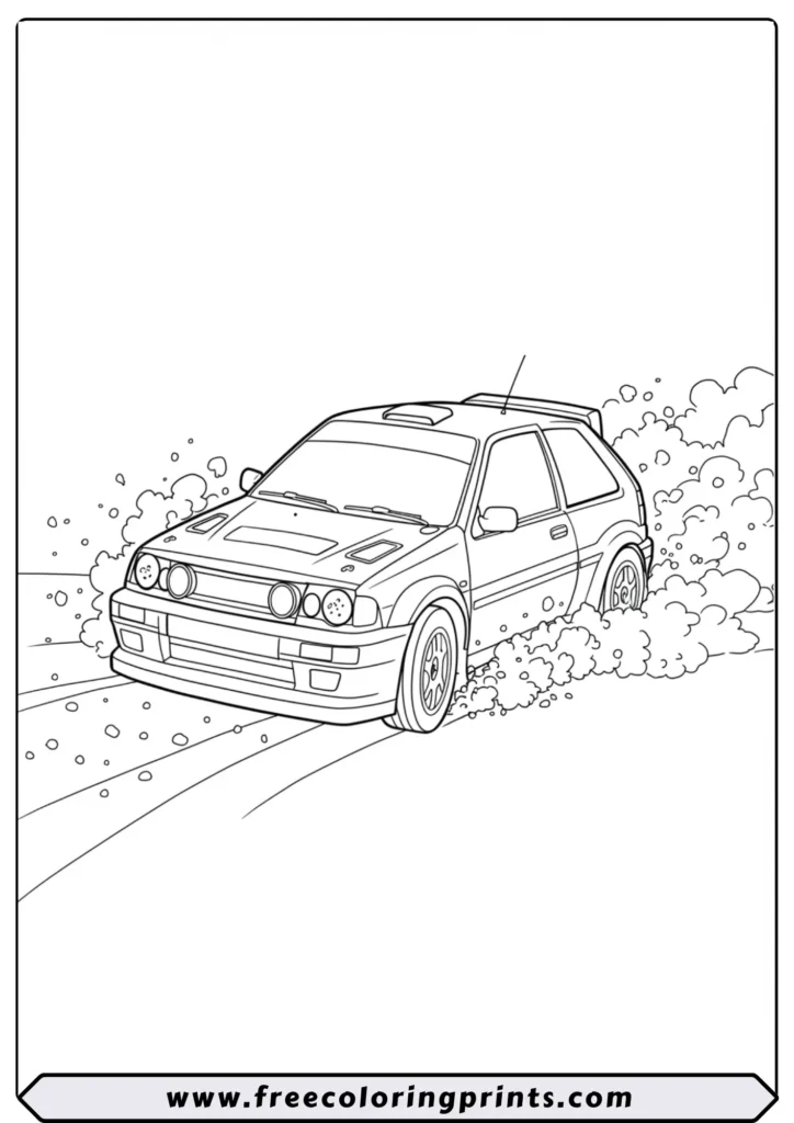 The World Rally Car Power Slide - coloring pages